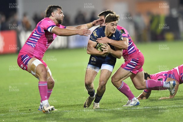 110426 - Zebre Parma v Dragons RFC - EPCR Challenge Cup Quarter Final - Huw Anderson of Dragons is tackled