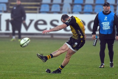 130124 - Zebre Parma v Dragons RFC - EPCR Challenge Cup - Cai Evans of Dragons kicks for goal