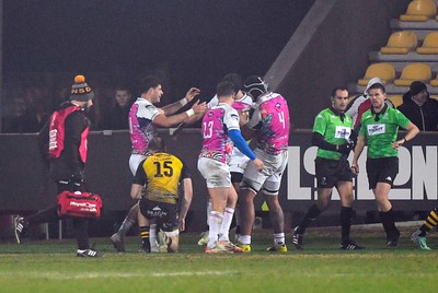 130124 - Zebre Parma v Dragons RFC - EPCR Challenge Cup - Simone Gesi of Zebre celebrates scoring a try