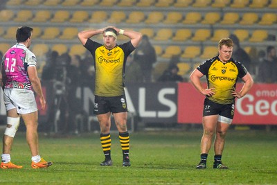 130124 - Zebre Parma v Dragons RFC - EPCR Challenge Cup - Dejected Dragons players at full time