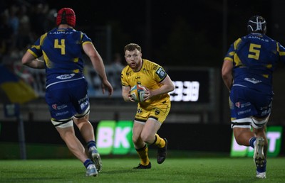 240426 - Zebre Parma v Dragons RFC - United Rugby Championship - Aneurin Owen of Dragons 