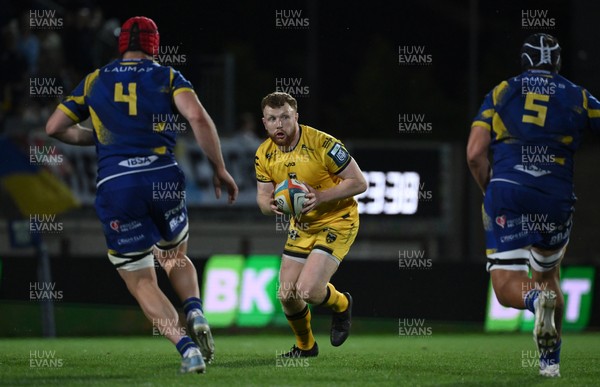 240426 - Zebre Parma v Dragons RFC - United Rugby Championship - Aneurin Owen of Dragons 