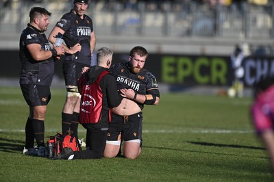 110126 - Zebre Parma v Ospreys - EPCR Challenge Cup - Garyn Phillips of Ospreys is treated for an injury