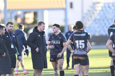 110126 - Zebre Parma v Ospreys - EPCR Challenge Cup - Dewi Lake and Lewis Lloyd of Ospreys after the match 