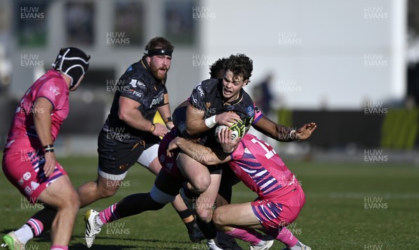 110126 - Zebre Parma v Ospreys - EPCR Challenge Cup - Jack Walsh of Ospreys is tackled by Giulio Bertaccini of Zebre 