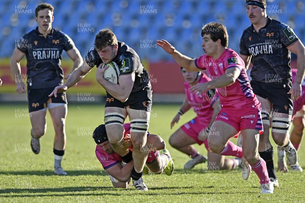 110126 - Zebre Parma v Ospreys - EPCR Challenge Cup - James Ratti of Ospreys is tackled